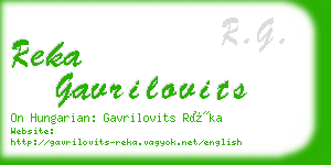 reka gavrilovits business card